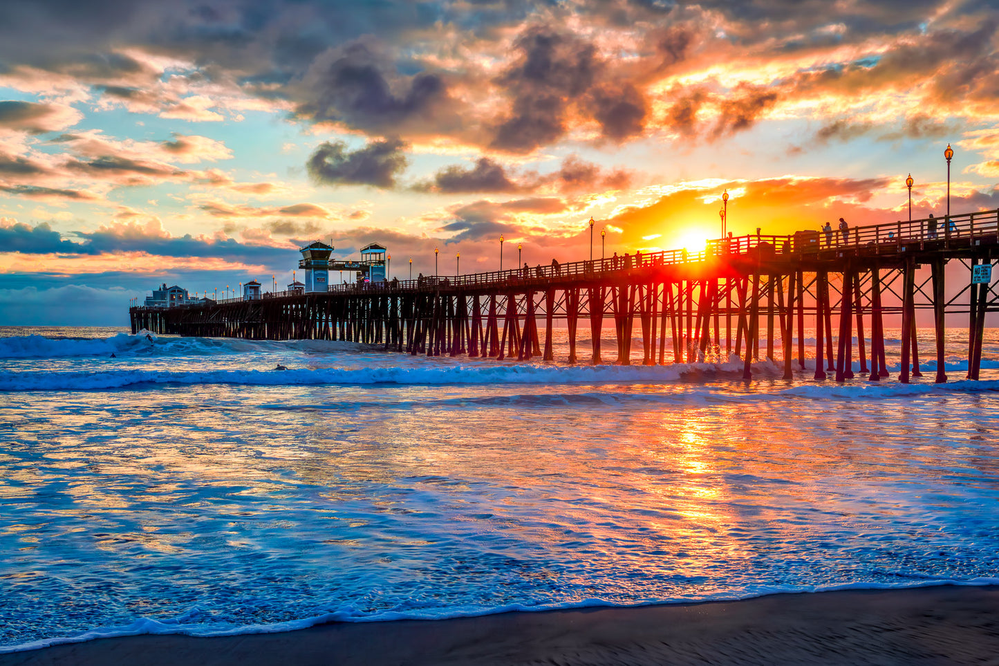 "Pier Life" Oceanside Pier fine art photography by Craig Meyer showing lively pier scene in Oceanside California
