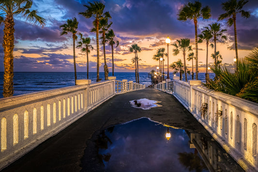 Light Painting Oceanside Pier at night fine art photography by Craig Meyer showing illuminated pier lights and reflections in Oceanside California