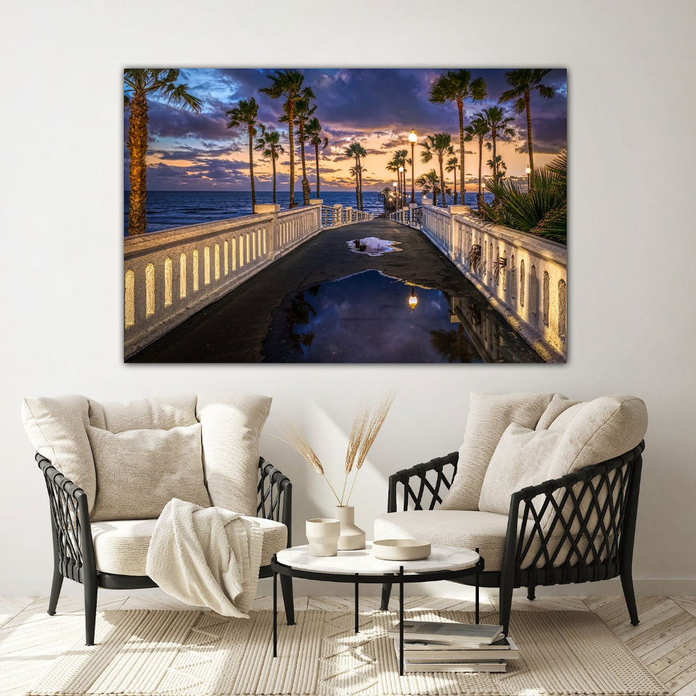 Light Painting Oceanside Pier at night fine art photography by Craig Meyer showing illuminated pier lights and reflections in Oceanside California
